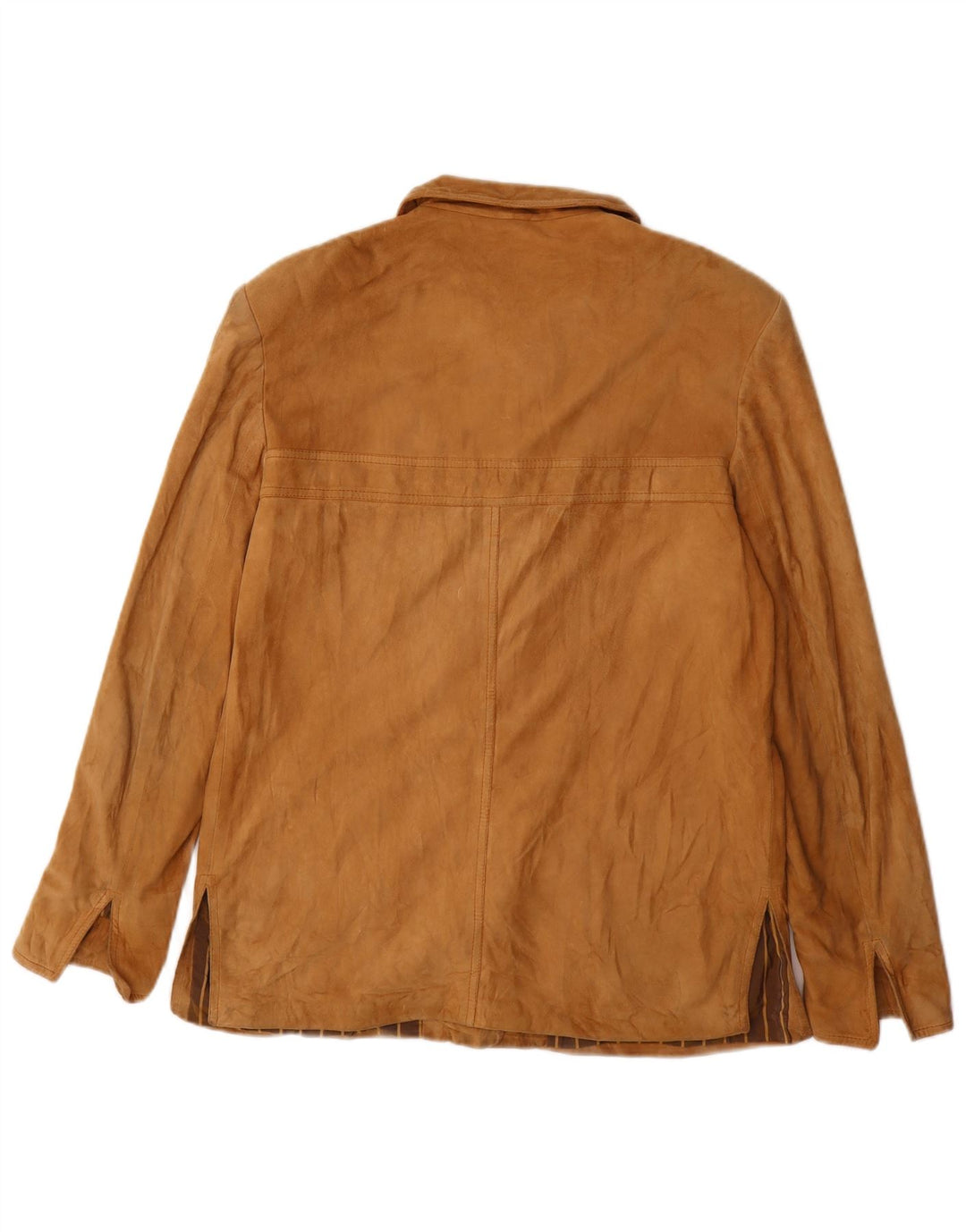 VINTAGE Womens Suede Jacket UK 14 Medium Beige