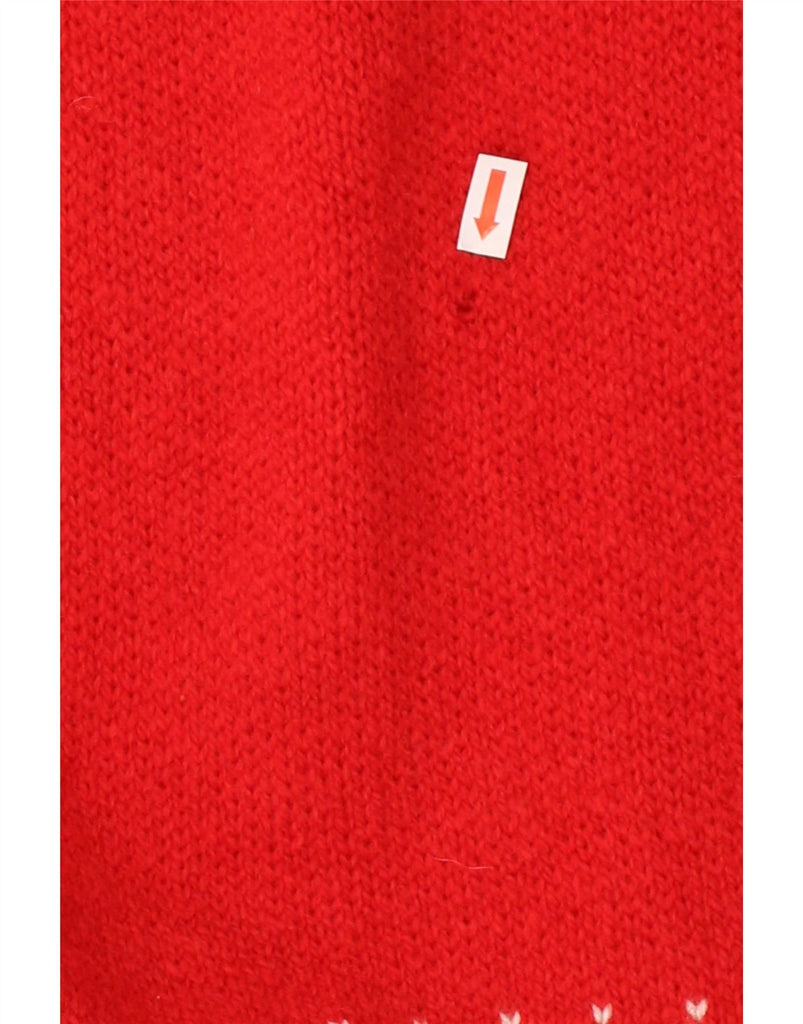 NORWOOL Mens Zip Neck Jumper Sweater XL Red Fair Isle Wool Vintage Norwool and Second-Hand Norwool from Messina Hembry 