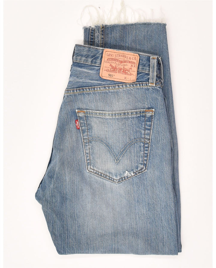 LEVI'S Mens 501 Distressed Tapered Jeans W31 L27 Blue Cotton Vintage Levi's and Second-Hand Levi's from Messina Hembry 