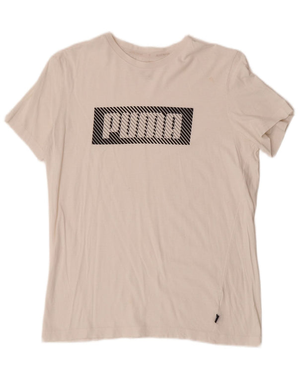 Puma Boys Graphic T-Shirt Top 13-14 Years White