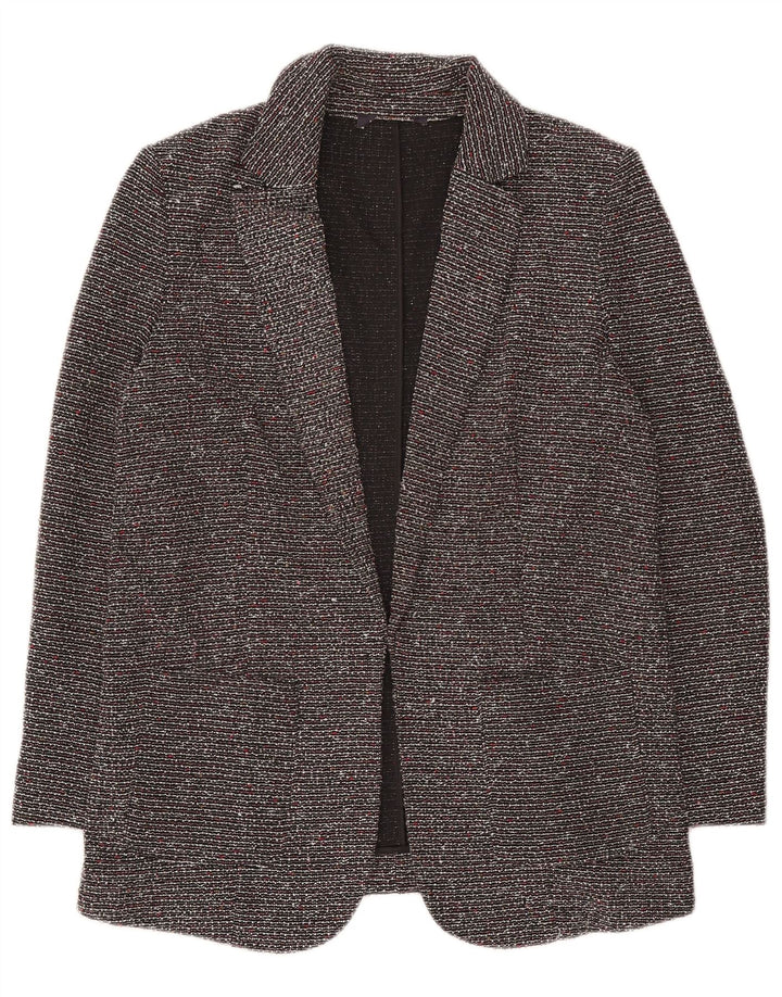 Marks & Spencer Womens Open Blazer Jacket UK 12 Medium Black Flecked