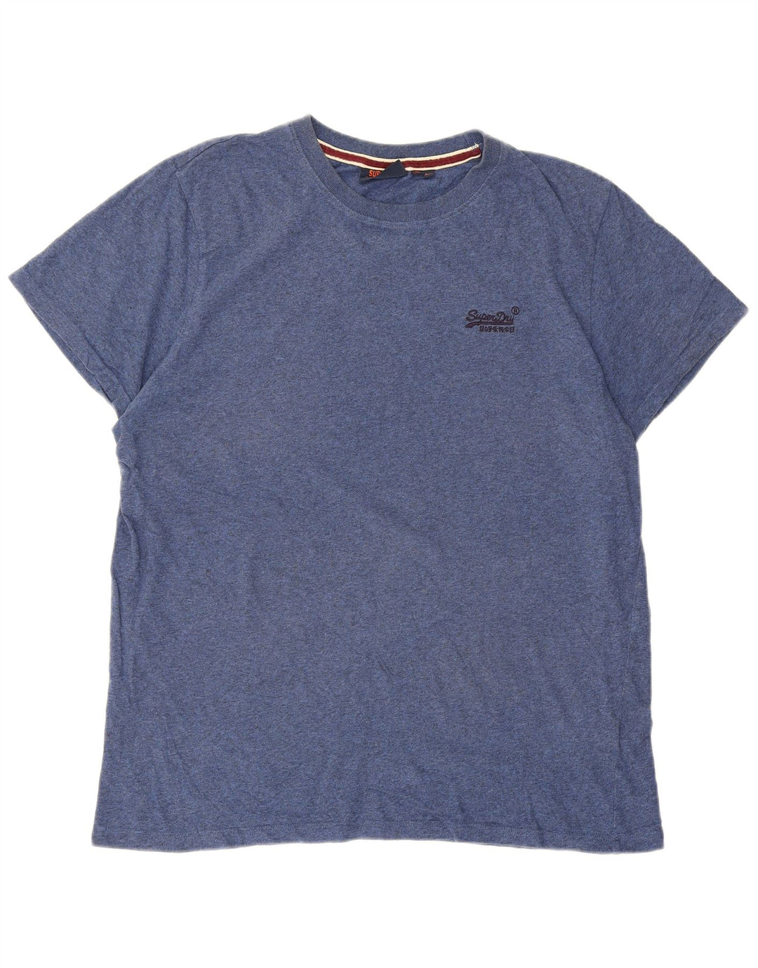 Superdry Mens T-Shirt Top 2XL Blue Flecked Cotton