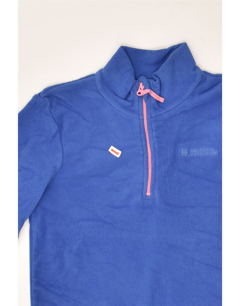 MOUNTAIN WAREHOUSE Girls Zip Neck Fleece Jumper 9-10 Years Blue Polyester | Vintage Mountain Warehouse | Thrift | Second-Hand Mountain Warehouse | Used Clothing | Messina Hembry 