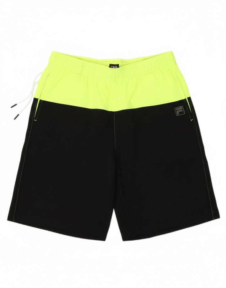 Fila Boys Sport Shorts 15-16 Years  Black Colourblock Polyester