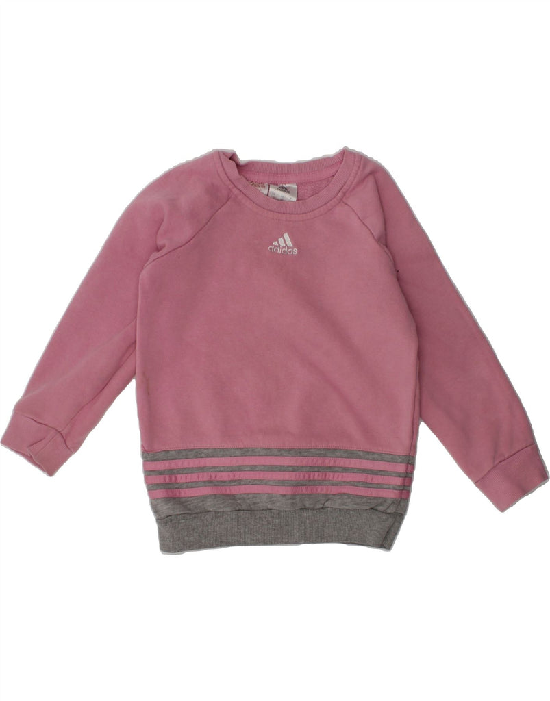 ADIDAS Girls Sweatshirt Jumper 3-4 Years Pink Cotton | Vintage Adidas | Thrift | Second-Hand Adidas | Used Clothing | Messina Hembry 