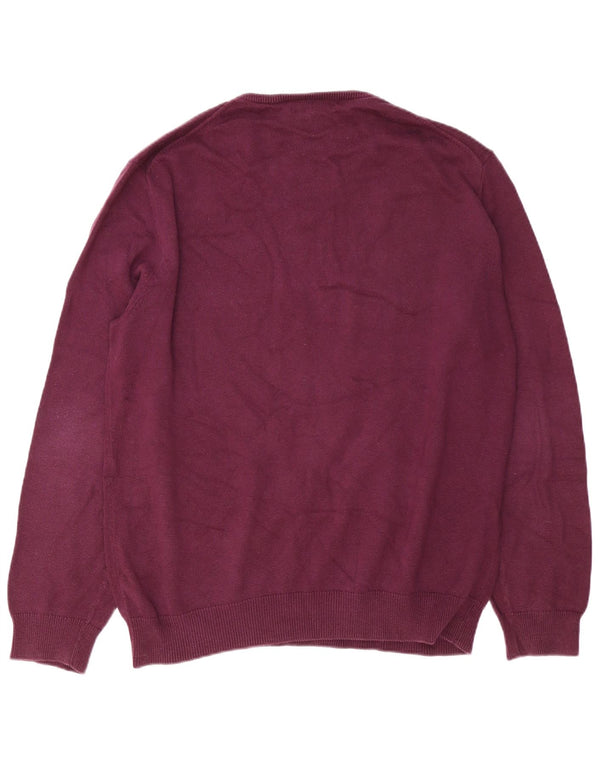 Crew Clothing Mens V-Neck Jumper Sweater 2XL Burgundy Cotton