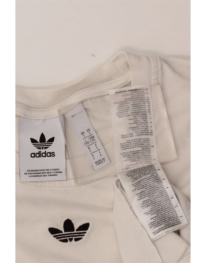 Adidas Mens Graphic T-Shirt Top Large White Cotton