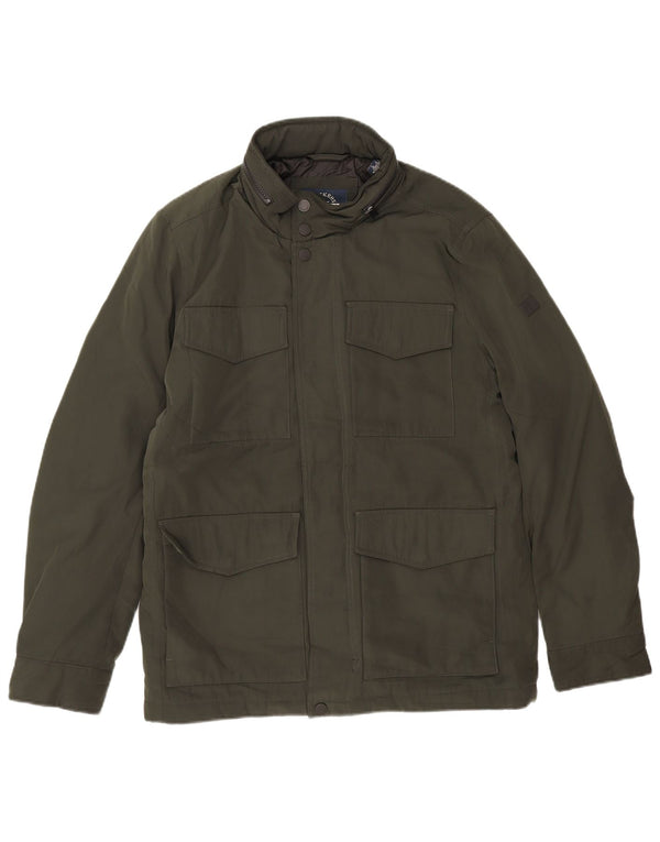 Dockers Mens Windbreaker Jacket UK 36 Small Green Polyester