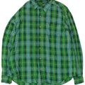 Via Ardigo Mens Shirt Medium Green Check Silk