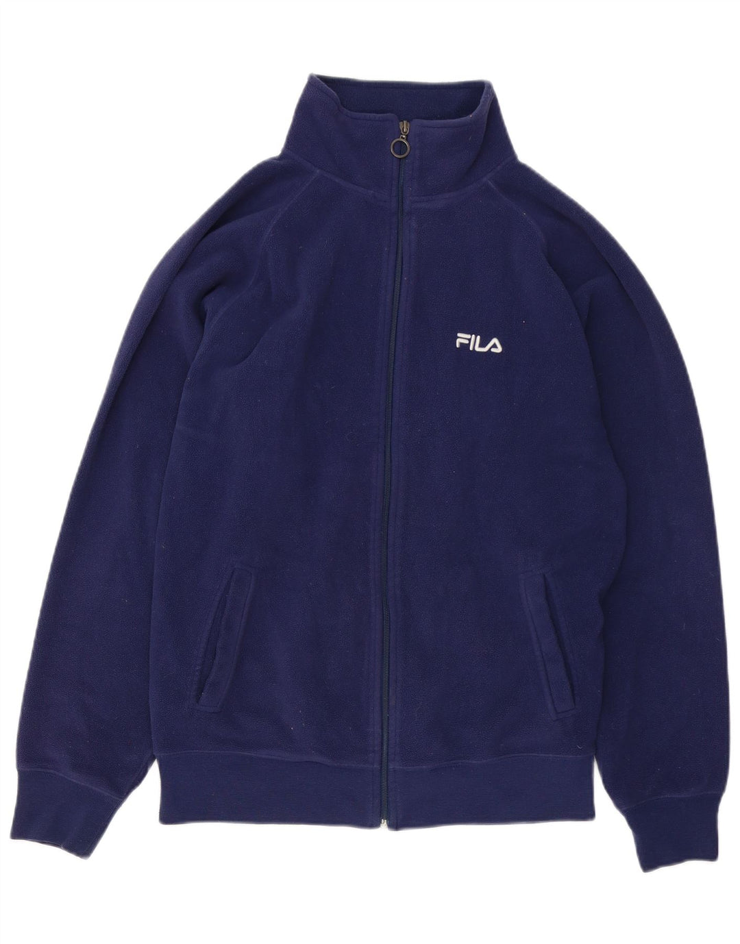 FILA Mens Fleece Jacket UK 36 Small Navy Blue Polyester
