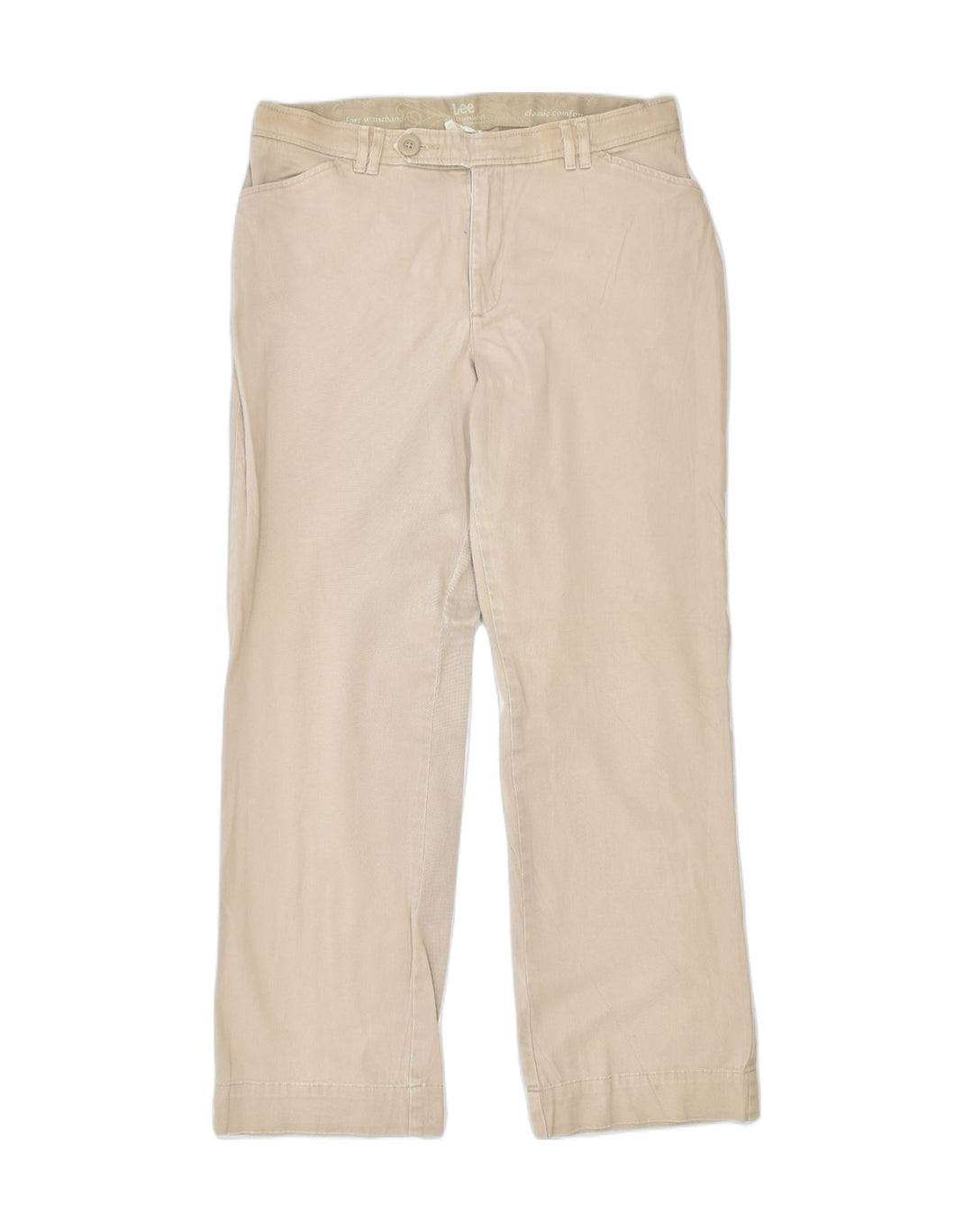 LEE Womens Straight Classic Fit Casual Trousers W30 L29 Beige Cotton | Vintage | Thrift | Second-Hand | Used Clothing | Messina Hembry 