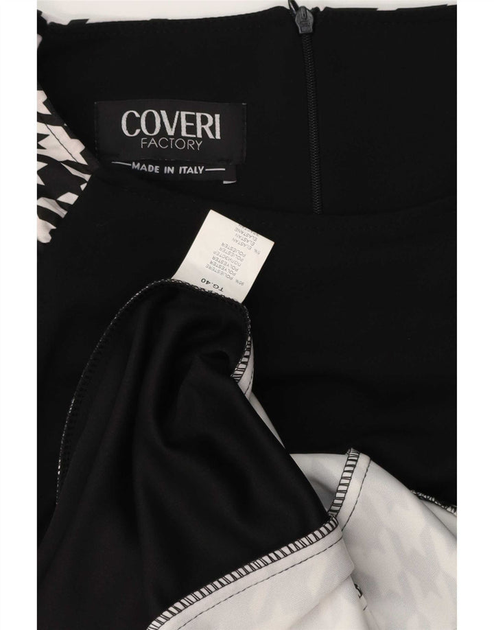 Coveri Womens Long Sleeve Sheath Dress IT 40 Small Black Houndstooth