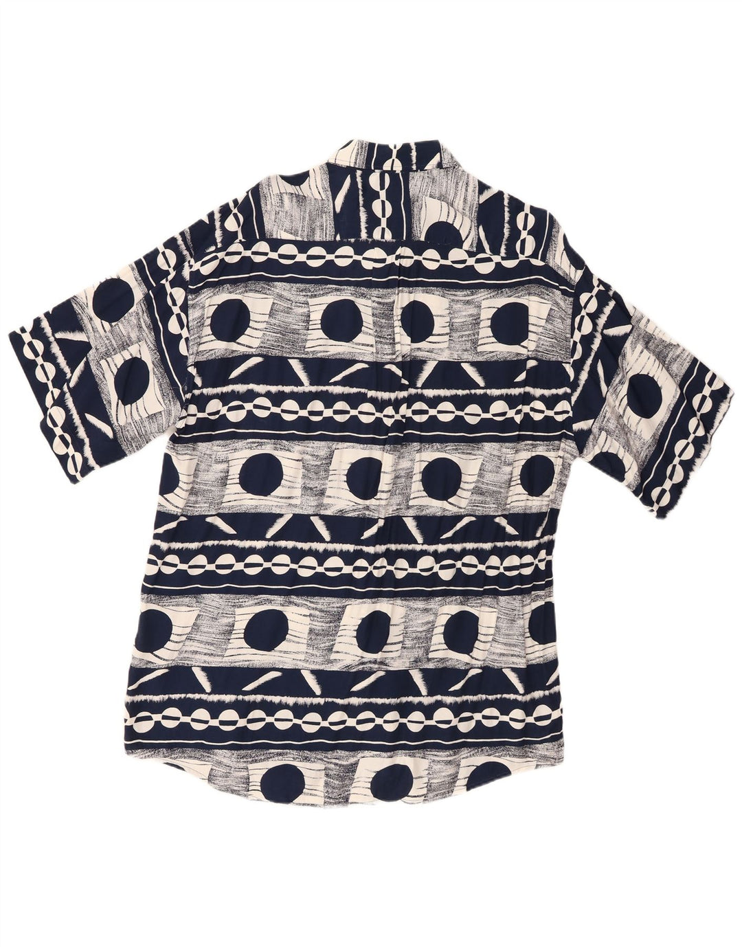 Big Match  Mens Short Sleeve Shirt XL Navy Blue Geometric