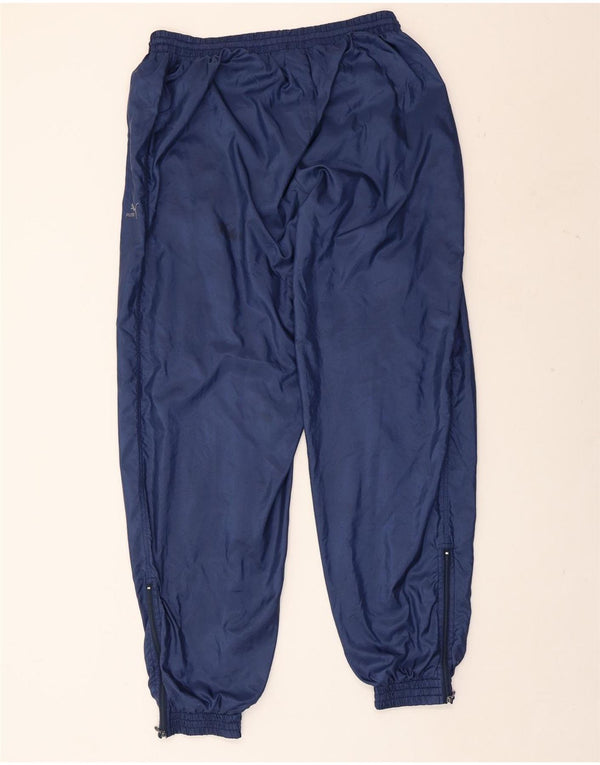 PUMA Mens Tracksuit Trousers Joggers UK 42 Large Navy Blue Polyamide