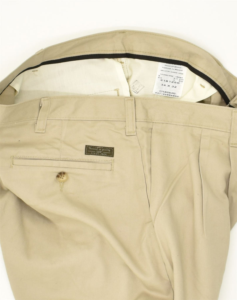 LEE Mens Straight Chino Trousers W34 L32 Beige Cotton | Vintage Lee | Thrift | Second-Hand Lee | Used Clothing | Messina Hembry 