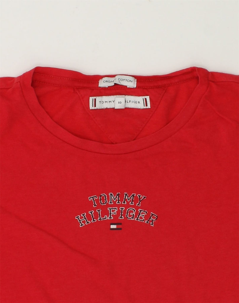 TOMMY HILFIGER Girls T-Shirt Top 9-10 Years Red Cotton | Vintage Tommy Hilfiger | Thrift | Second-Hand Tommy Hilfiger | Used Clothing | Messina Hembry 