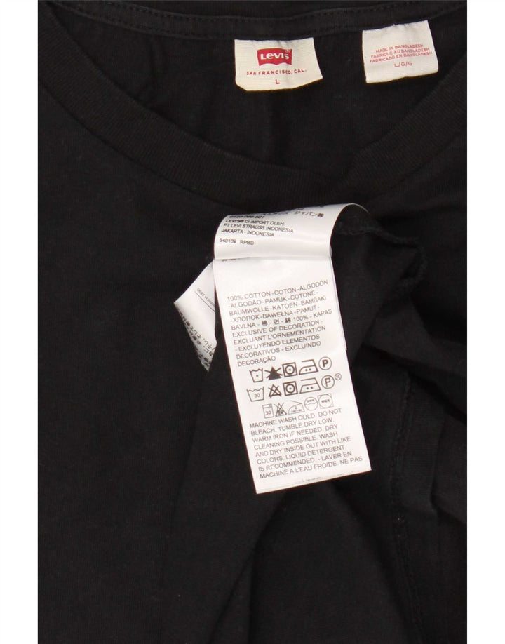 Levi's Womens T-Shirt Top UK 16 Large Black Cotton
