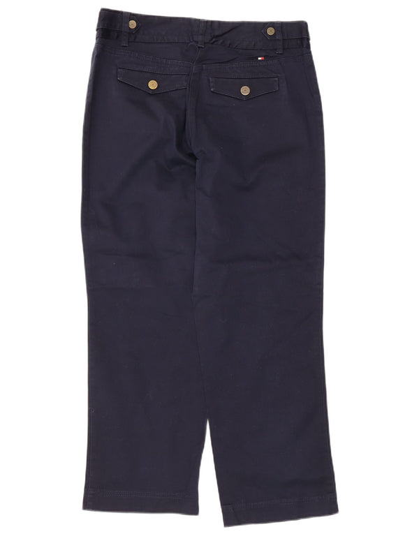 Tommy Hilfiger Womens Cropped Trousers US 10 Large W32 L25 Navy Blue
