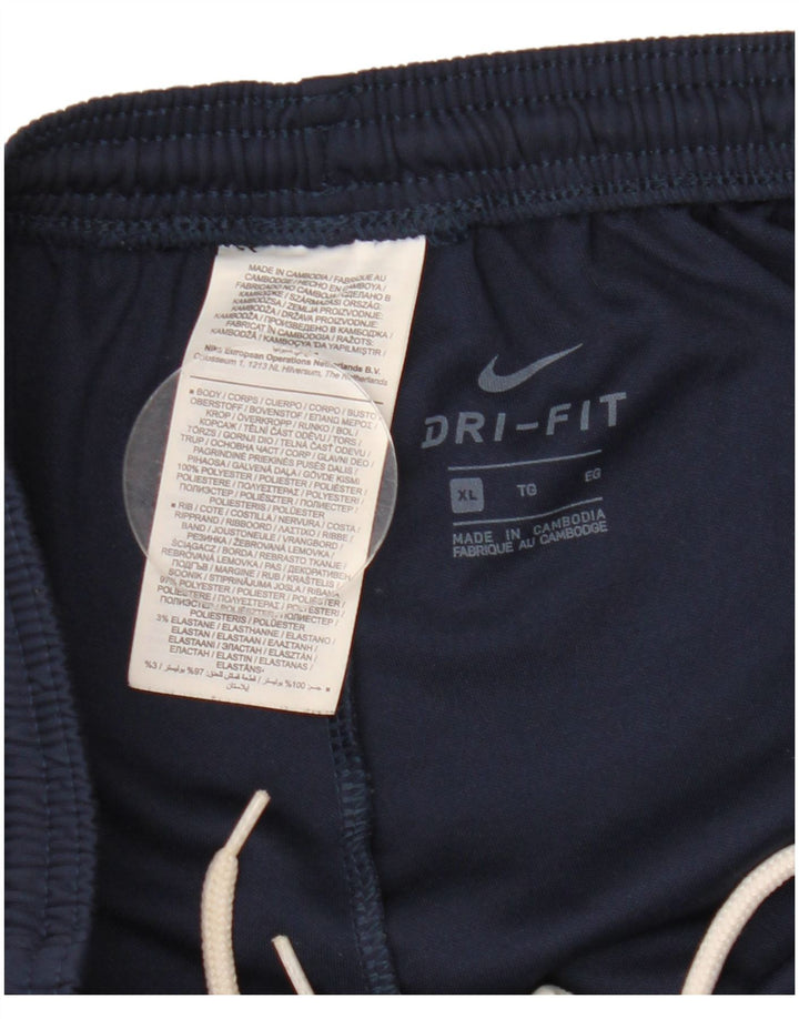 Nike Mens Dri Fit Graphic Tracksuit Trousers XL  Navy Blue Polyester
