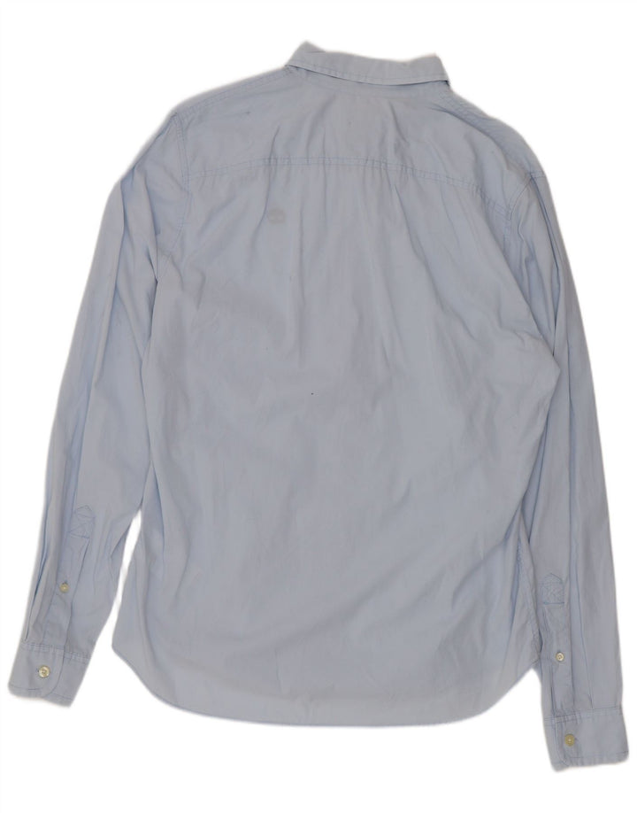 Timberland Mens Slim Fit Shirt Small Blue Cotton