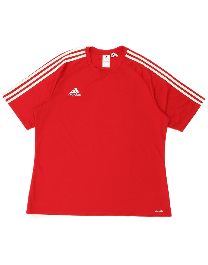 Adidas Mens Climalite T-Shirt Top XL Red Polyester