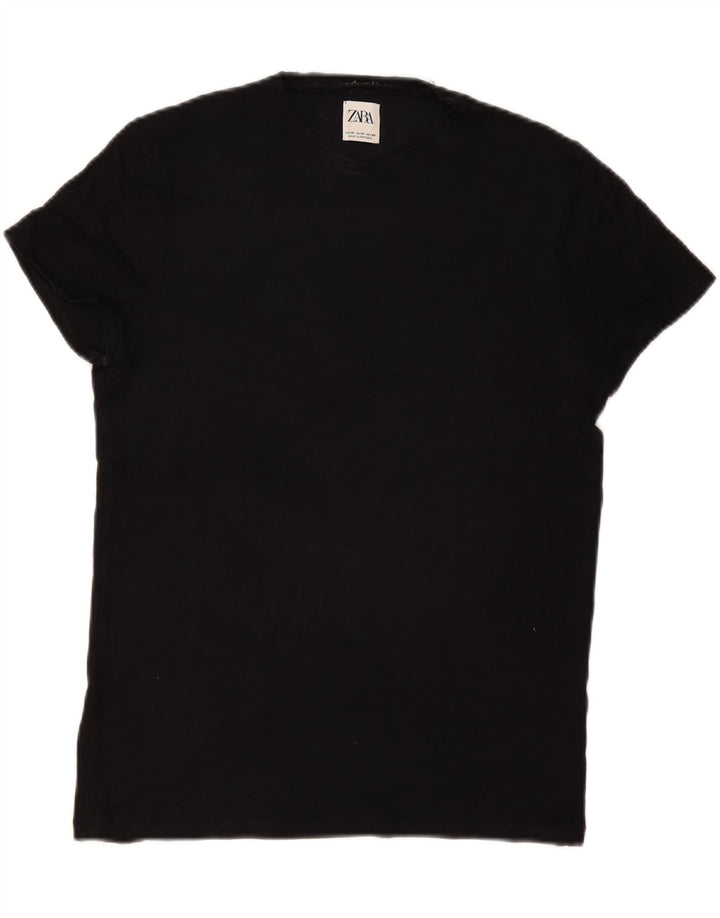 Zara Mens T-Shirt Top Medium Black