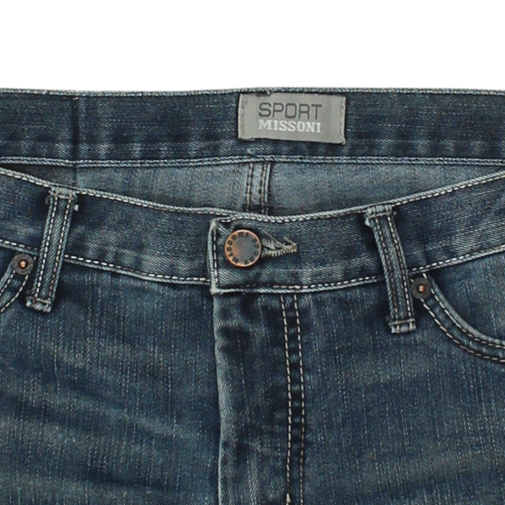 Missoni Sport Womens Blue Low Rise Straight Leg Jeans | Vintage Designer Denim | Vintage Messina Hembry | Thrift | Second-Hand Messina Hembry | Used Clothing | Messina Hembry 