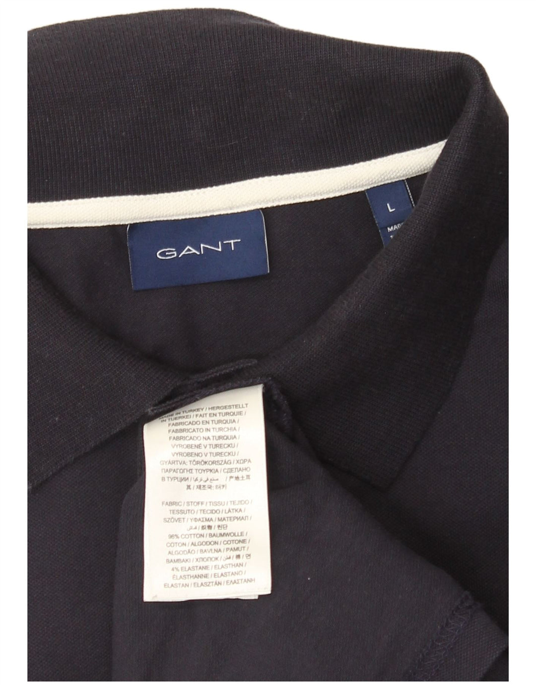 Gant Mens Polo Shirt Large Navy Blue Cotton