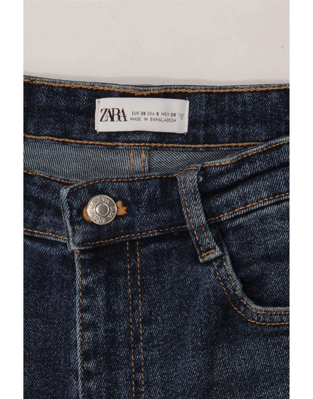 Zara Womens High Rise Slim Jeans EU 38 Small W28 L26 Blue