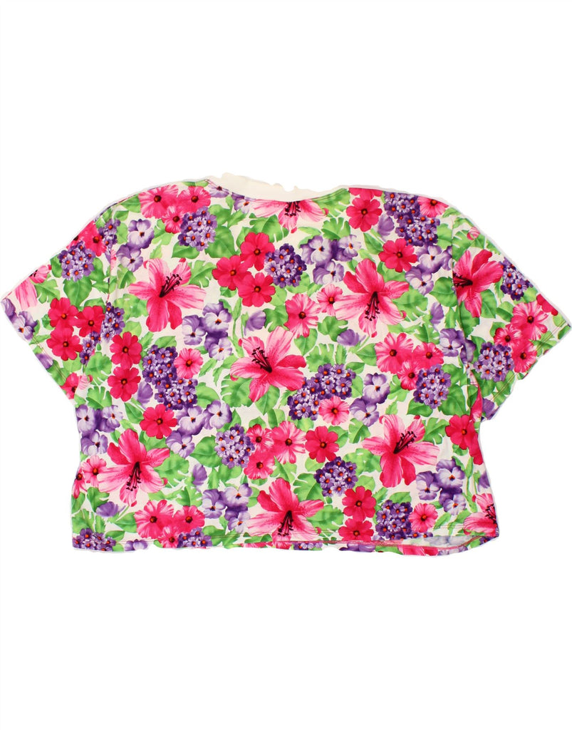 BENETTON Womens Crop Top UK 14 Medium Multicoloured Floral Vintage Benetton and Second-Hand Benetton from Messina Hembry 