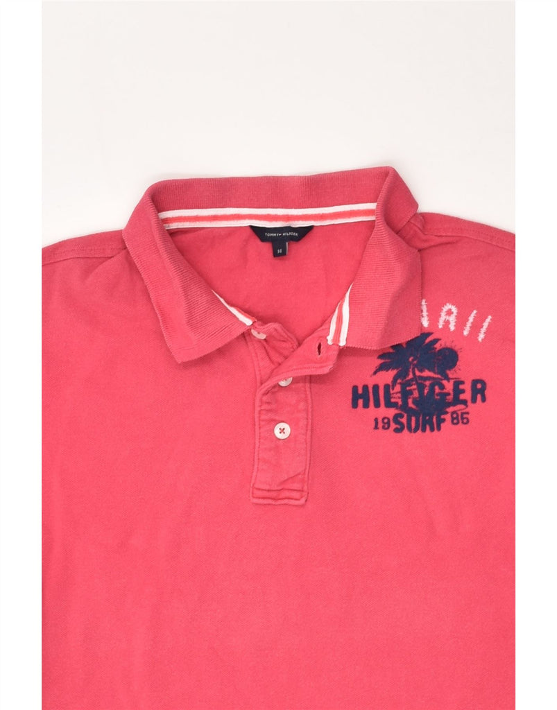 TOMMY HILFIGER Boys Graphic Polo Shirt 13-14 Years Pink Cotton | Vintage Tommy Hilfiger | Thrift | Second-Hand Tommy Hilfiger | Used Clothing | Messina Hembry 