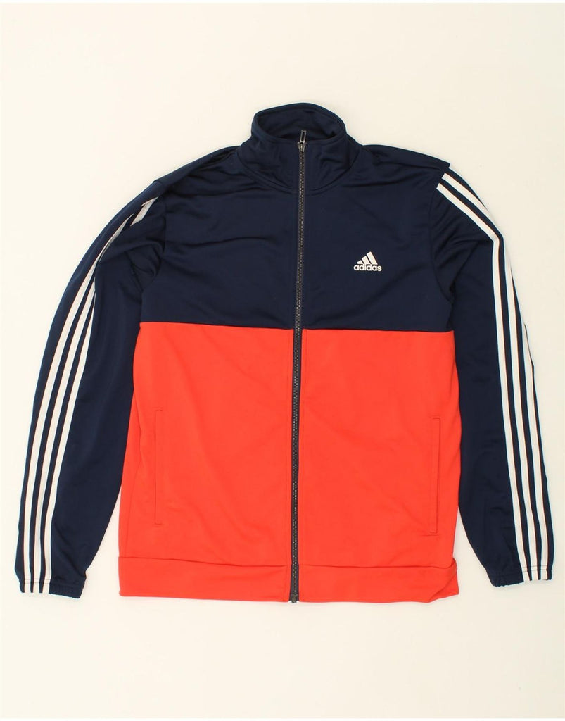 ADIDAS Mens Graphic Tracksuit Top Jacket Small Navy Blue Colourblock | Vintage Adidas | Thrift | Second-Hand Adidas | Used Clothing | Messina Hembry 