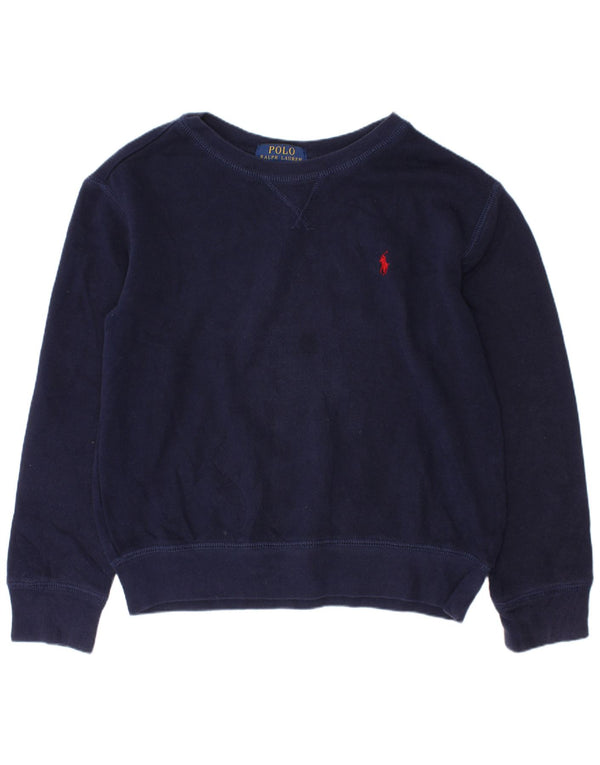 Polo Ralph Lauren Boys Sweatshirt Jumper 7-8 Years Small Navy Blue Cotton