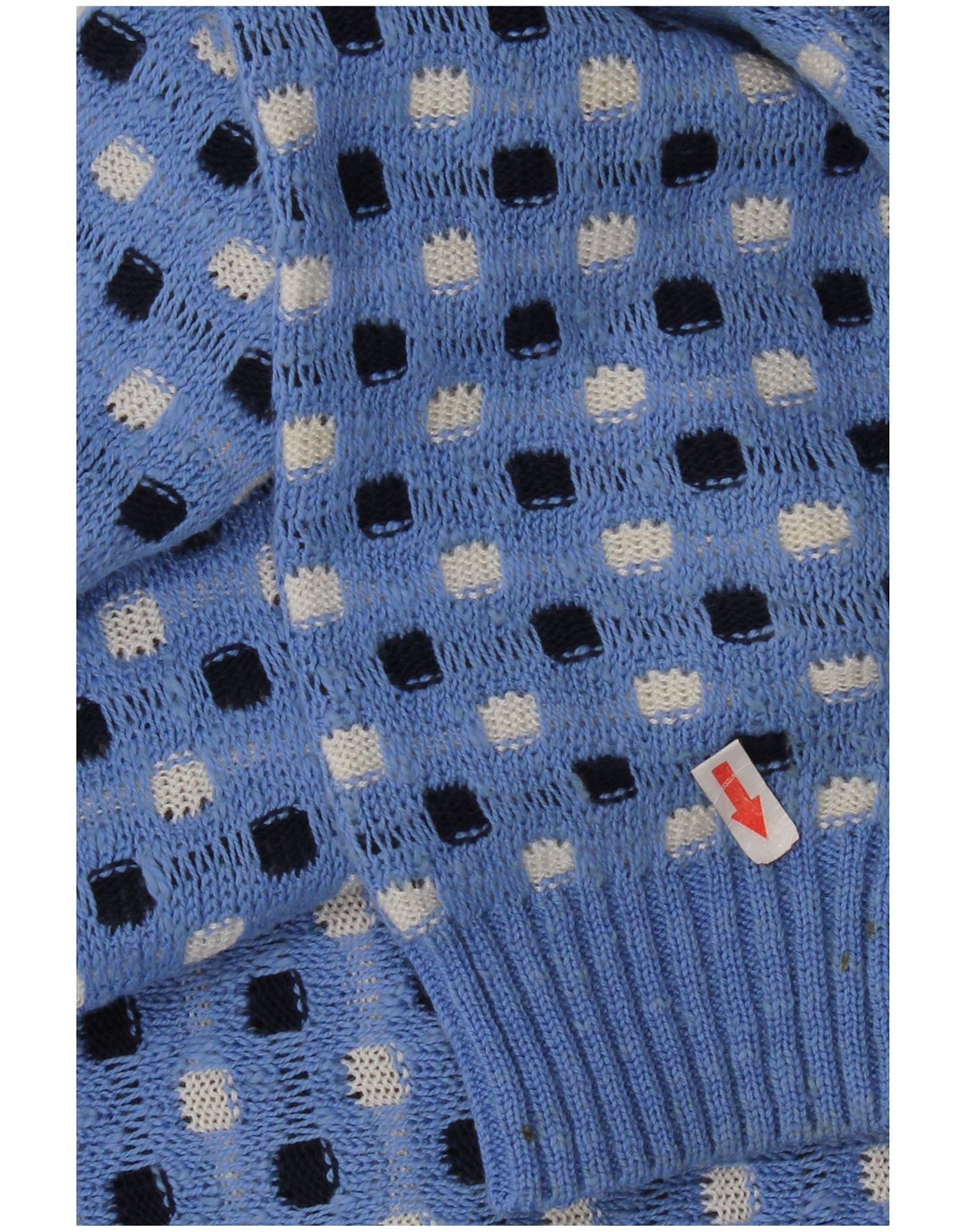 C&A Womens V-Neck Jumper Sweater IT 48/50 XL Blue Check Cotton
