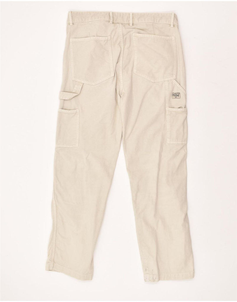 ZARA Mens Straight Cargo Trousers W34 L30  Beige | Vintage Zara | Thrift | Second-Hand Zara | Used Clothing | Messina Hembry 