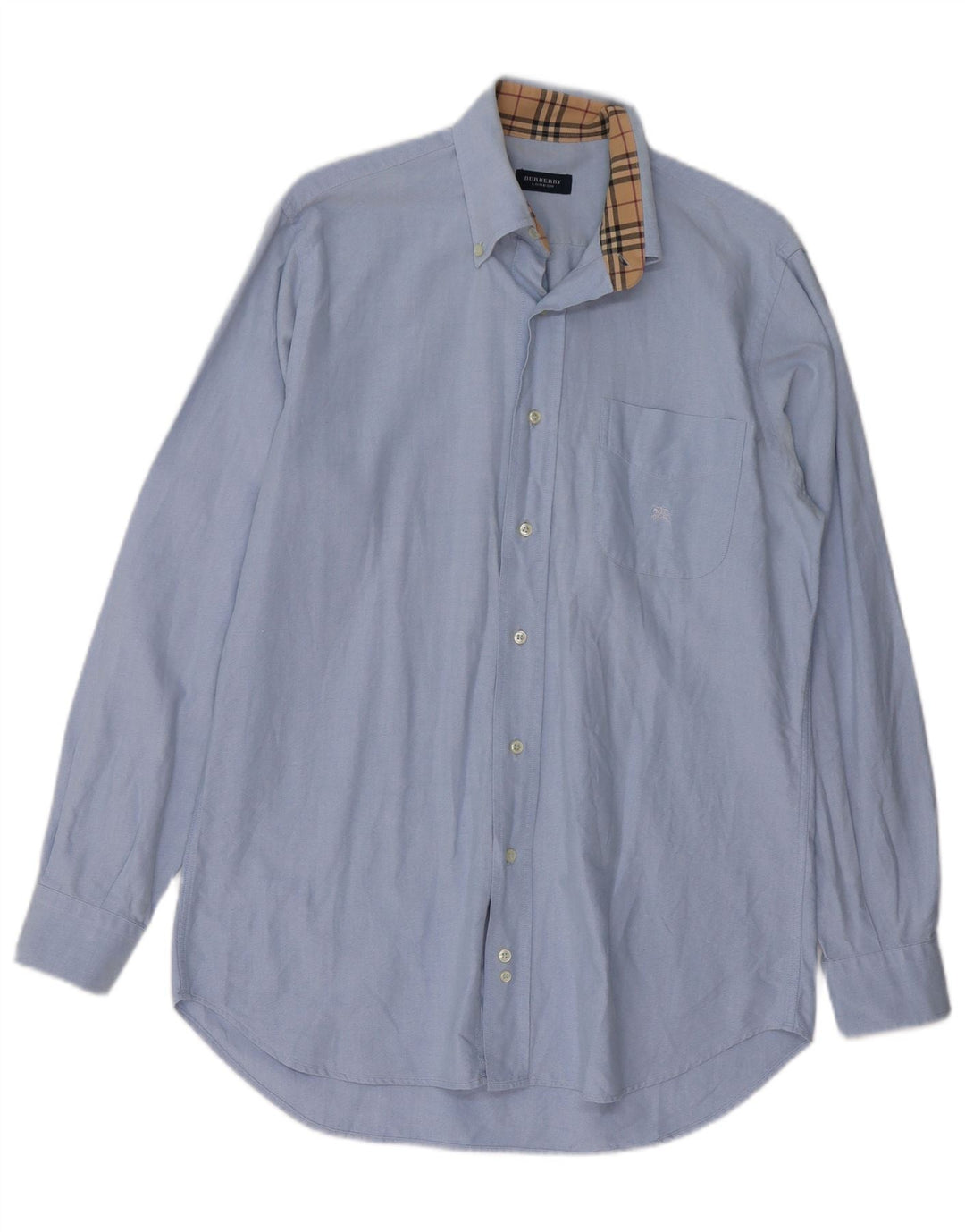BURBERRY Mens Shirt Medium Blue Cotton