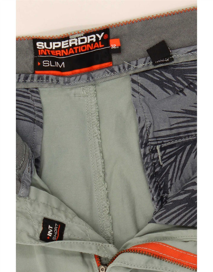 Superdry Mens Slim Fit Chino Shorts W32 Medium Green Cotton