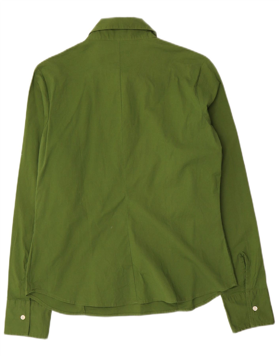 Benetton Womens Pullover Shirt UK 12 Medium Green Cotton