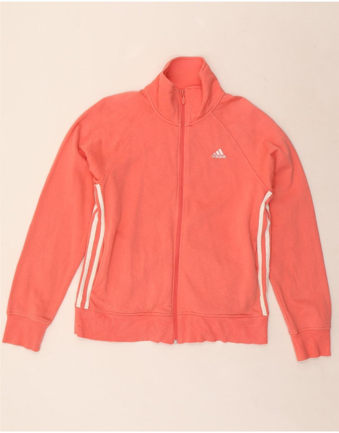 Adidas Womens Tracksuit Top Jacket UK 14 Medium  Pink Cotton