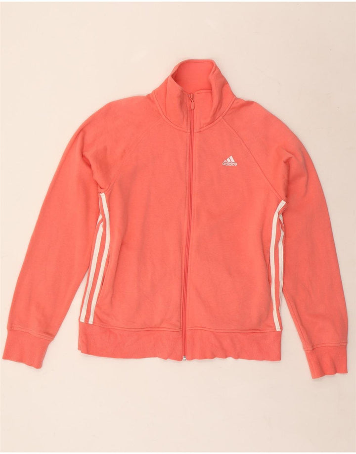 Adidas Womens Tracksuit Top Jacket UK 14 Medium  Pink Cotton