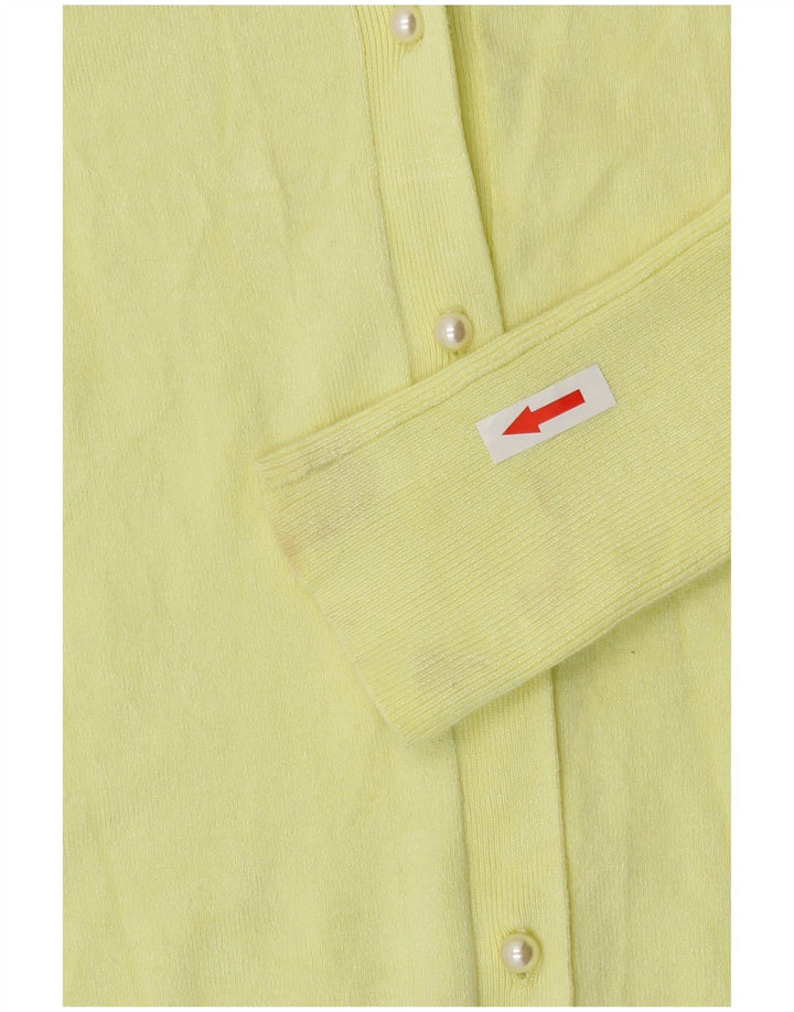 Zara Womens Cardigan Sweater UK 10 Small Yellow Viscose