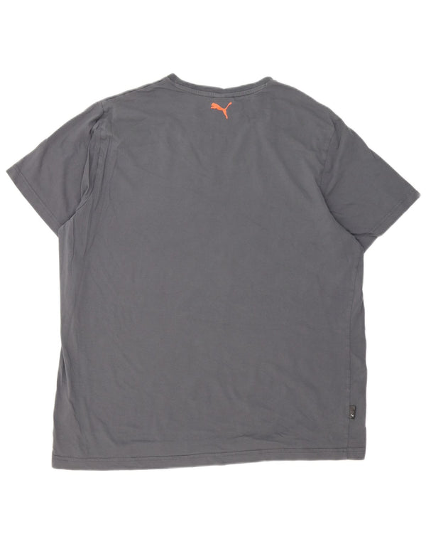 Puma Mens Graphic T-Shirt Top 2XL Grey Cotton