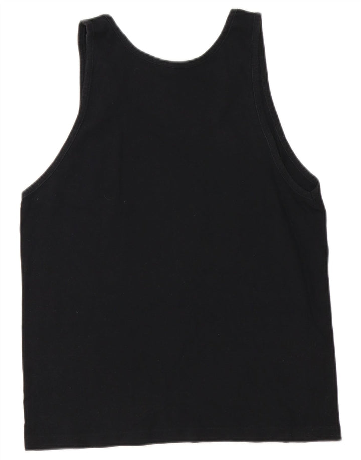 CHAMPION Womens Graphic Vest Top UK 10 Small Black Cotton