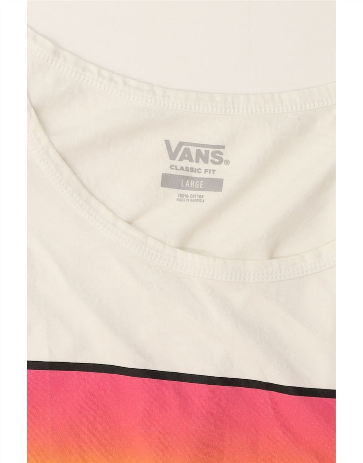 Vans Mens Classic Fit Graphic Vest Top Large White Cotton