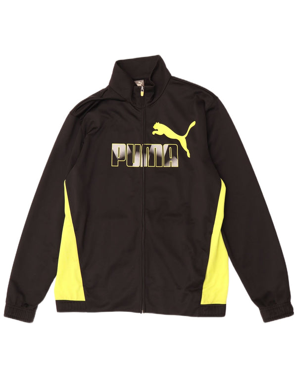 Puma Mens Graphic Tracksuit Top Jacket Large Black Colourblock
