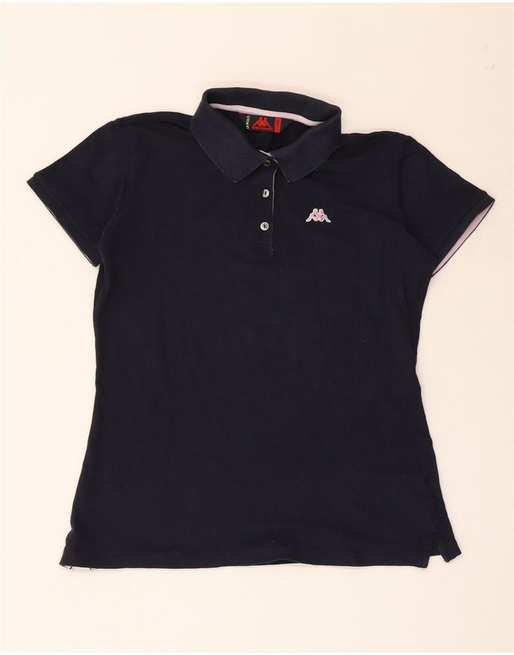 KAPPA Girls Polo Shirt 13-14 Years XL Navy Blue Cotton