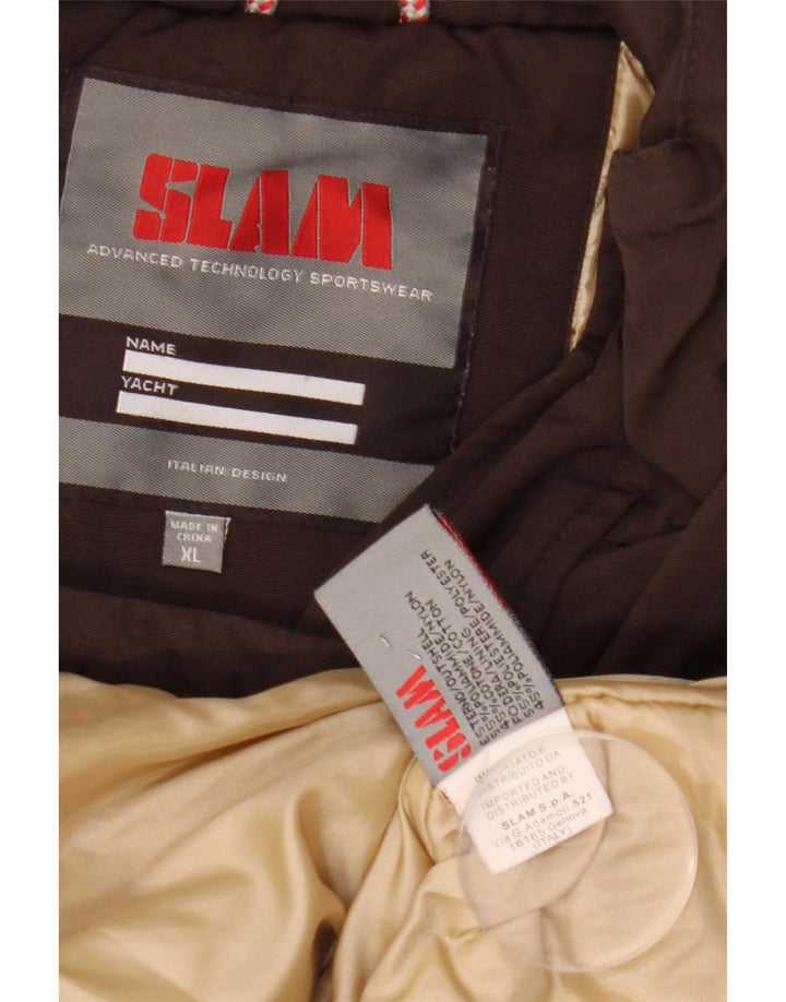 Slam Mens Utility Jacket UK 42 XL Brown Nylon