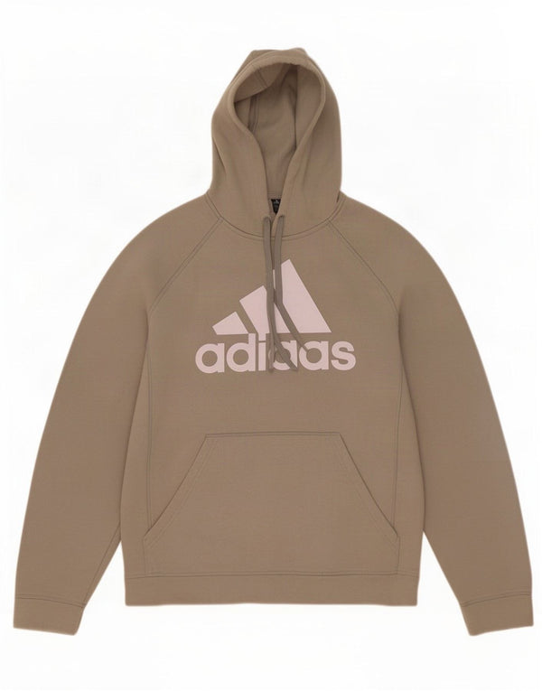 Adidas Mens Graphic Hoodie Jumper Large Khaki Cotton