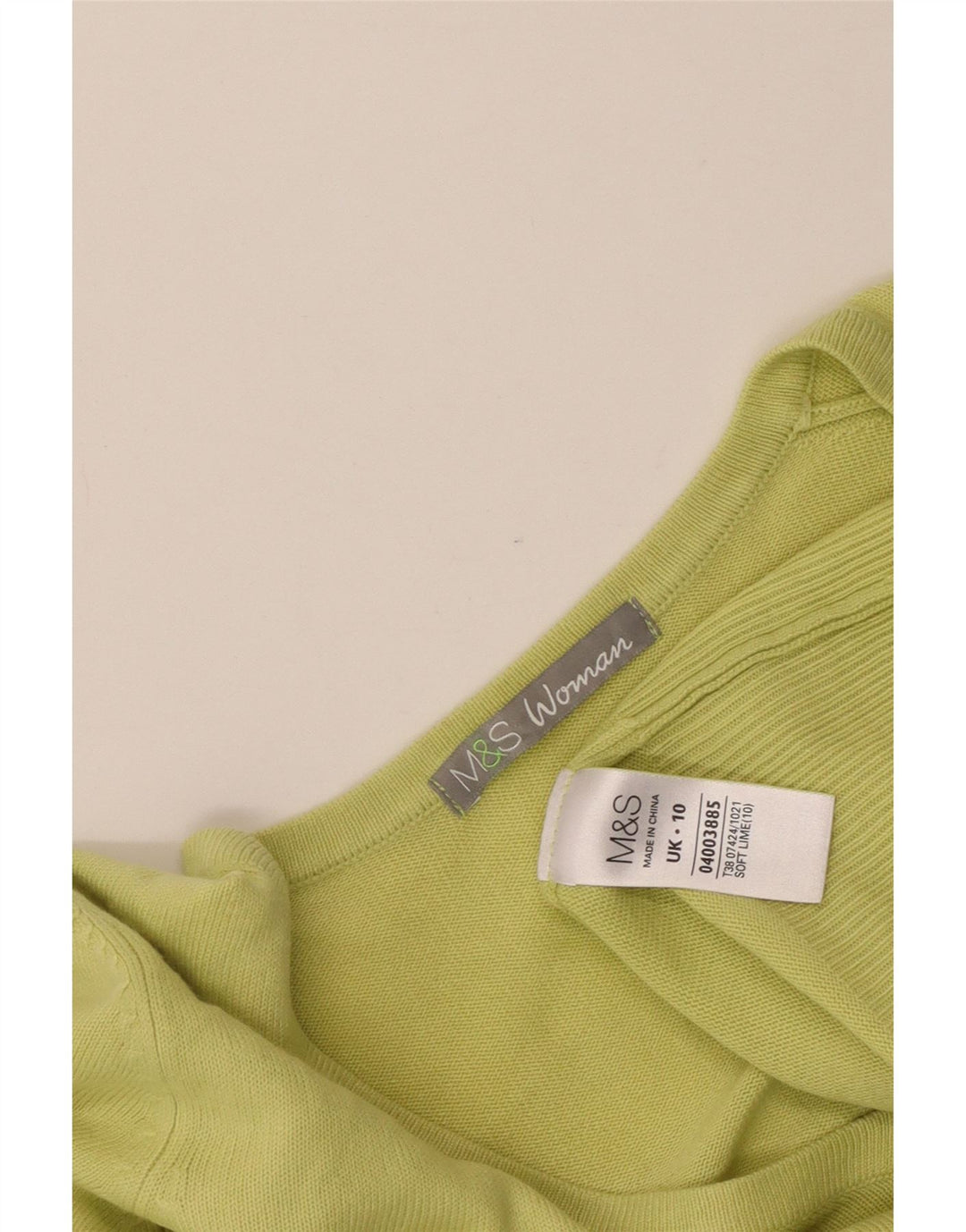 MARKS & SPENCER Womens Oversized V-Neck Jumper Sweater UK 10 Small Green