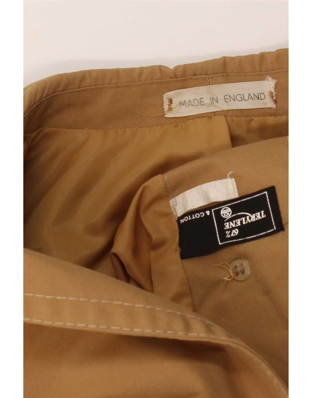 Vintage Mens Overcoat UK 40 Large Beige Cotton